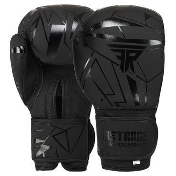 Перчатки боксерские на липучке кожаные FISTRAGE INTENSE FIGHTER VL-9350 10-14 унций серый-черный 12 унции VL-9350 фото