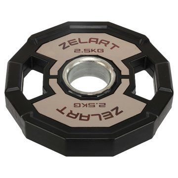 Блины диски резиновые 2 Handle металлическая втулка Zelart TA-4792-2_5 51мм 2,5кг черный-серый TA-4792-2_5 фото