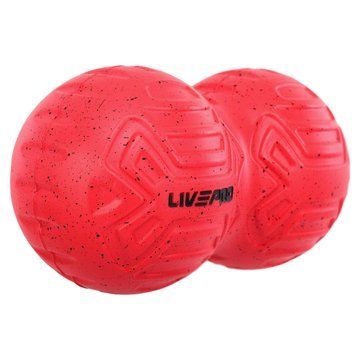 Мяч массажный двойной для МФР и самомассажа Duoball LivePRO Peanut massage ball LP8509 o19,4см красный LP8509 фото