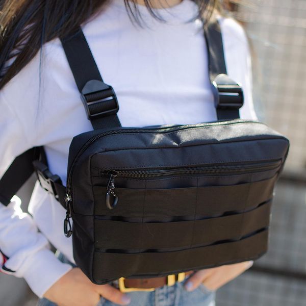 Тактическая нагрудная сумка с Cordura 1000D, мужская разгрузка черная ws92143 фото