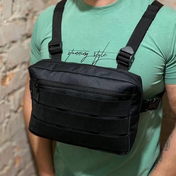 Тактическая нагрудная сумка с Cordura 1000D, мужская разгрузка черная ws92143 фото