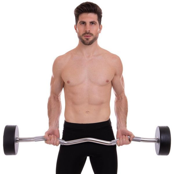 Штанга неразборная с фиксированным весом изогнутая полиуретановая Zelart Urethane Barbell TA-2690-35 длина-110см 35кг черный-салатовый TA-2690-35 фото