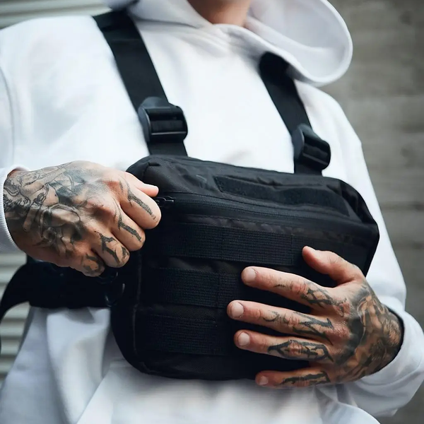 Тактическая нагрудная сумка с Cordura 1000D, мужская разгрузка черная ws92143 фото
