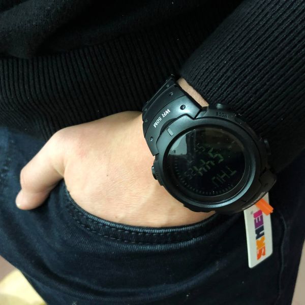 Часы наручные мужские SKMEI 1231BK, брендовые мужские часы, модные мужские часы. Цвет: черный ws87454-1 фото
