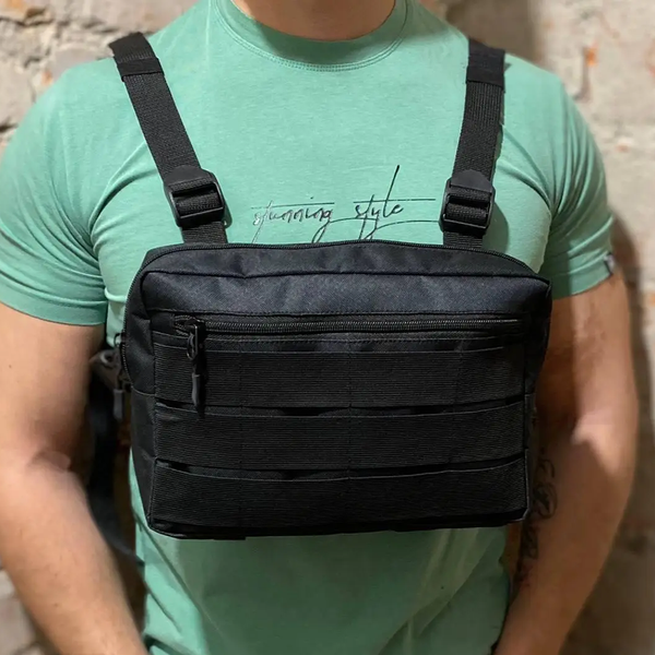 Тактическая нагрудная сумка с Cordura 1000D, мужская разгрузка черная ws92143 фото