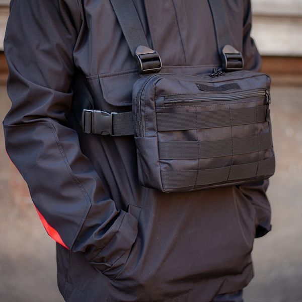 Тактическая нагрудная сумка с Cordura 1000D, мужская разгрузка черная ws92143 фото