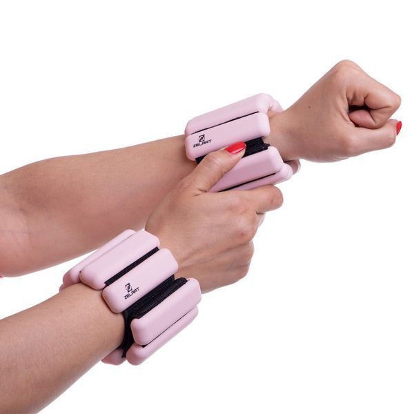 Обтяжувачі-браслети для рук ніг з силіконовим покриттям Zelart FITNESS BRACELETS FI-2237 2x0,5кг рожевий FI-2237 фото
