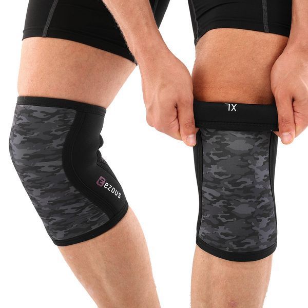 Наколенники для приседа и пауэрлфтинга 2штуки CROSSFIT KNEECAP EZOUS A-05 S-XL камуфляж XL A-05 фото