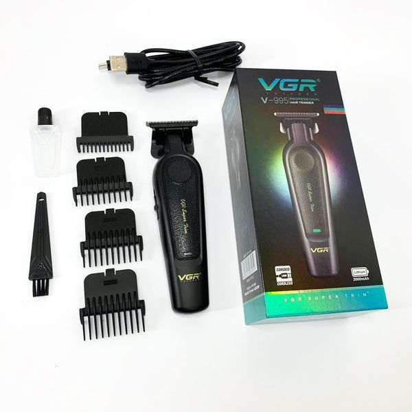 Акумуляторна машинка для стрижки VGR V-995 + 4 насадки, 2000 мАг, USB ws63998 фото