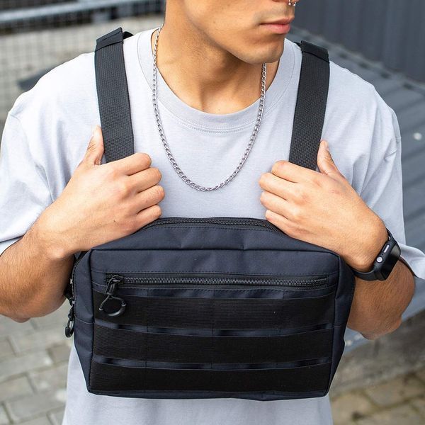 Тактическая нагрудная сумка с Cordura 1000D, мужская разгрузка черная ws92143 фото