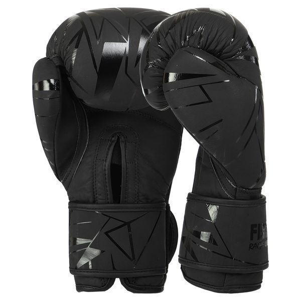 Перчатки боксерские на липучке кожаные FISTRAGE INTENSE FIGHTER VL-9350 10-14 унций серый-черный 12 унции VL-9350 фото