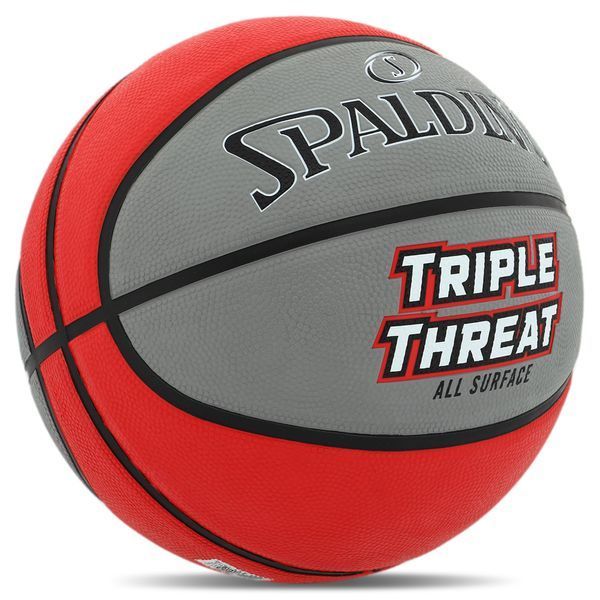 Мяч баскетбольный резиновый SPALDING TRIPLE THREAT 84546Z размер 7 серый-красный 84546Z фото