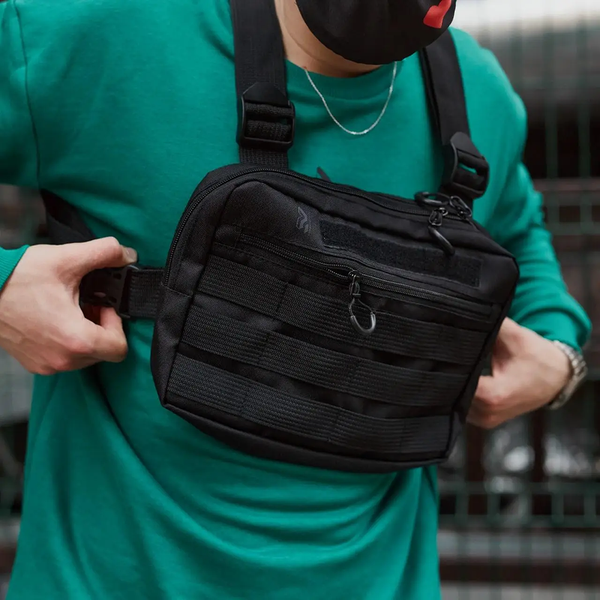 Тактическая нагрудная сумка с Cordura 1000D, мужская разгрузка черная ws92143 фото