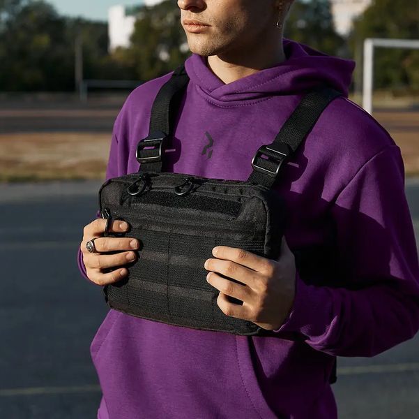 Тактическая нагрудная сумка с Cordura 1000D, мужская разгрузка черная ws92143 фото