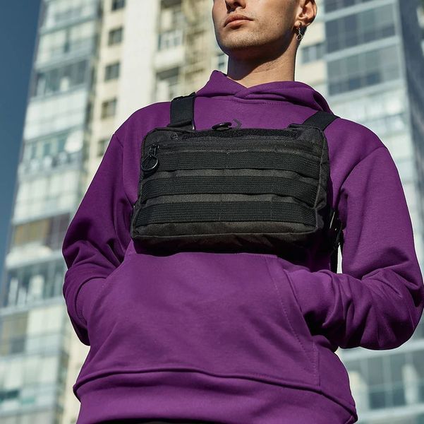 Тактическая нагрудная сумка с Cordura 1000D, мужская разгрузка черная ws92143 фото