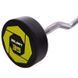 Штанга неразборная с фиксированным весом изогнутая полиуретановая Zelart Urethane Barbell TA-2690-35 длина-110см 35кг черный-салатовый TA-2690-35 фото 3