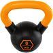 Гиря тренувальна цільна гумова з пофарбованою ручкою LiveUp Urethane competition kettlebell UAZE5336-6 вага 6кг чорний-помаранчевий UAZE5336-6 фото 3