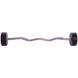 Штанга неразборная с фиксированным весом изогнутая полиуретановая Zelart Urethane Barbell TA-2690-35 длина-110см 35кг черный-салатовый TA-2690-35 фото 2