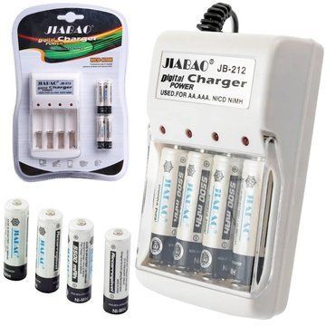 Зарядное устройство для аккумуляторов АА и ААА, Jiabao JB-212 + 4 аккумулятора ААА ws68373 фото