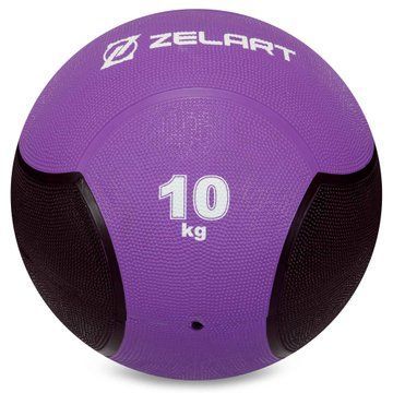 Медбол мяч медицинский Medicine Ball Zelart FI-5121-10 10кг фиолетовый-черный FI-5121-10 фото