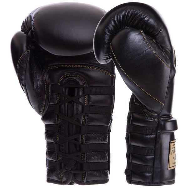 Перчатки боксерские на шнуровке кожаные UFC PRO Prem Lace Up UHK-75045 14унций черный UHK-75045 фото