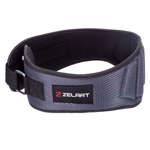 Пояс атлетический текстильный Zelart SB-165411 спинка-17см размер-XS-XXL серый SB-165411 фото