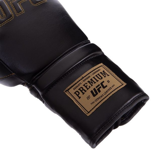 Перчатки боксерские на шнуровке кожаные UFC PRO Prem Lace Up UHK-75045 14унций черный UHK-75045 фото