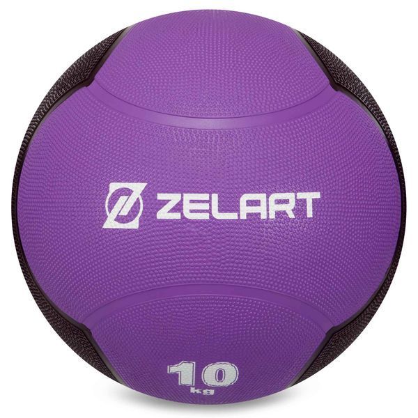 Медбол м'яч медичний Medicine Ball Zelart FI-5121-10 10кг фіолетовий-чорний FI-5121-10 фото