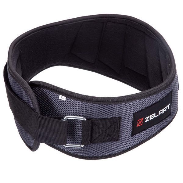 Пояс атлетический текстильный Zelart SB-165411 спинка-17см размер-XS-XXL серый SB-165411 фото
