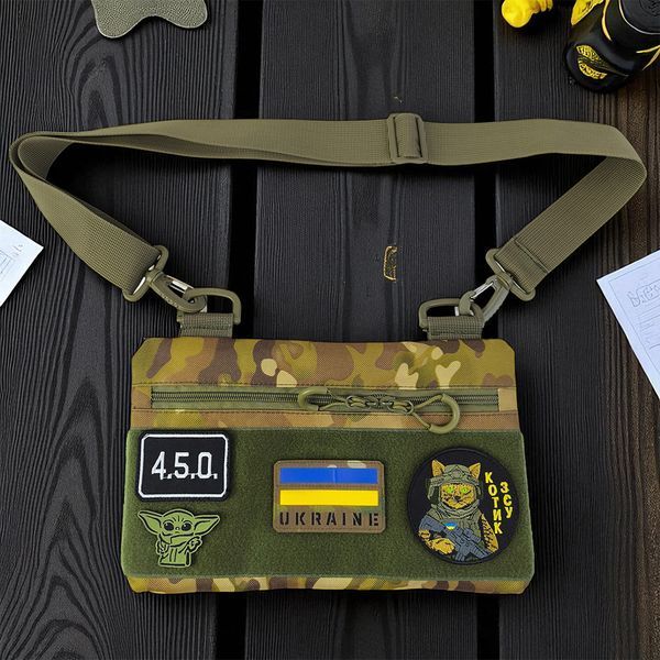 Молодіжна тактична сумка для патчів на плече з 4 кишенями multicam ws84157 фото