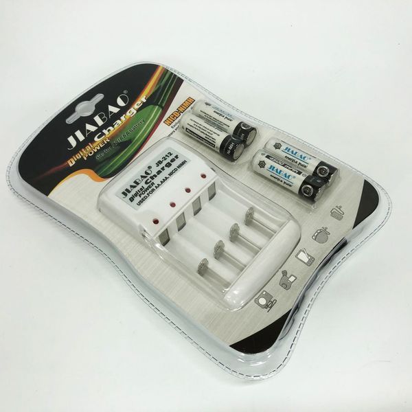 Зарядное устройство для аккумуляторов АА и ААА, Jiabao JB-212 + 4 аккумулятора ААА ws68373 фото