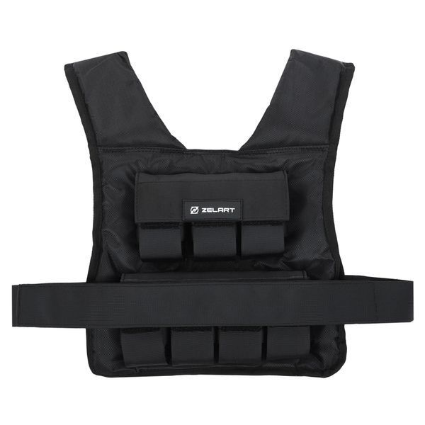 Жилет утяжелитель с регулируемым весом Zelart WEIGTH VEST TA-7815-15 вес-1-15кг черный TA-7815-15 фото