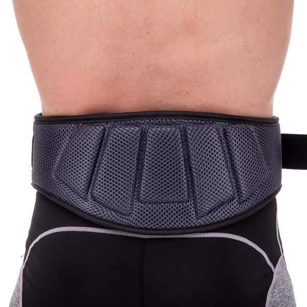 Пояс атлетический текстильный Zelart SB-165411 спинка-17см размер-XS-XXL серый SB-165411 фото