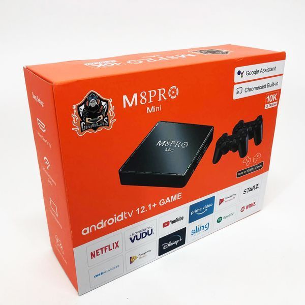 Игровая тв приставка AndroidTV+Game Box M8PRO Mini + 2 джойстика, Игровая приставка с подключением к ТВ ws88323 фото