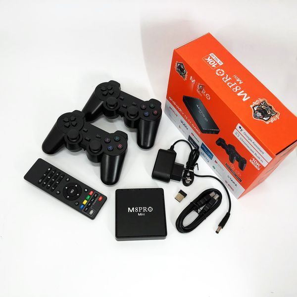 Игровая тв приставка AndroidTV+Game Box M8PRO Mini + 2 джойстика, Игровая приставка с подключением к ТВ ws88323 фото