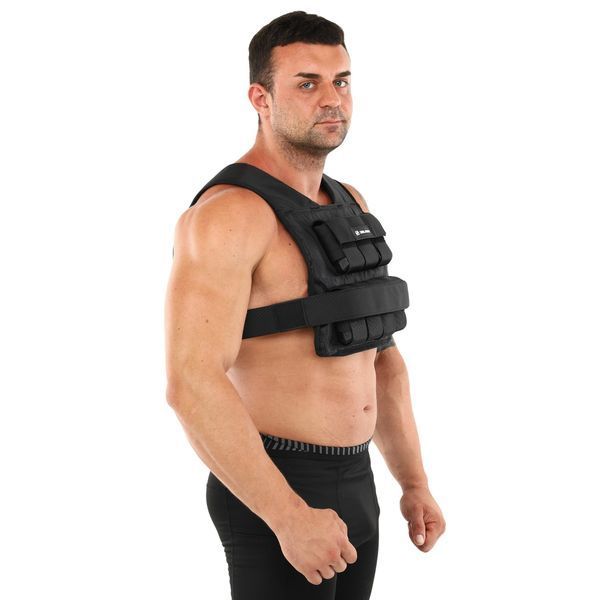 Жилет утяжелитель с регулируемым весом Zelart WEIGTH VEST TA-7815-15 вес-1-15кг черный TA-7815-15 фото