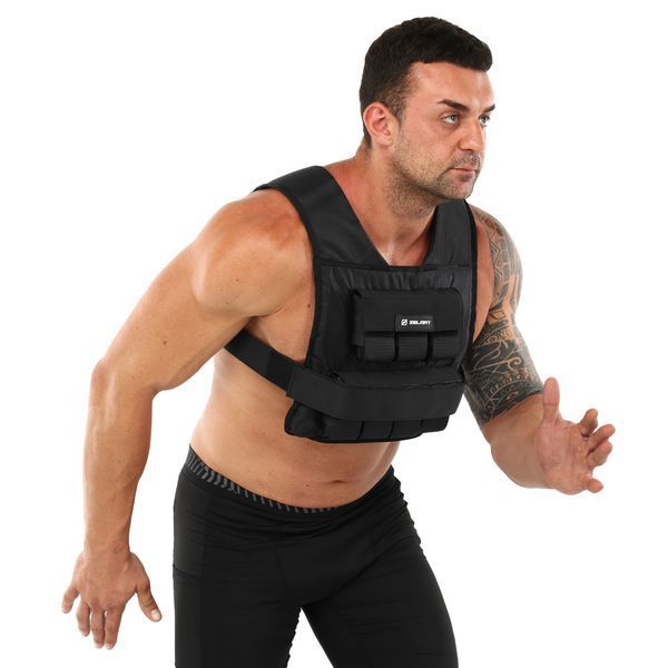 Жилет утяжелитель с регулируемым весом Zelart WEIGTH VEST TA-7815-15 вес-1-15кг черный TA-7815-15 фото