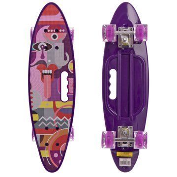 Пенни борд Penny Board круизер пластиковый со светящимися колесами и ручкой для переноски 24' SP-Sport HB-31B-4 фиолетовый HB-31B-4 фото