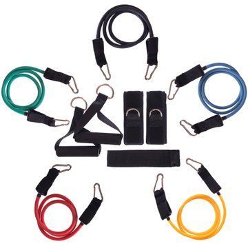 Эспандер многофункциональный для фитнеса 5 жгутов Resistance Band SP-Sport FI-801 в чехле разноцветный FI-801 фото