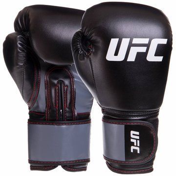 Перчатки боксерские на липучке PU UFC Boxing UBCF-75180 12 унций черный UBCF-75180 фото