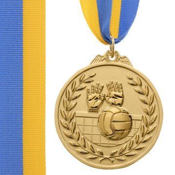 Медаль спортивная с лентой двухцветная тематическая SP-Sport Волейбол C-4850 o6,5см золото, серебро, бронза C-4850 фото