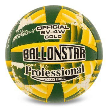 Мяч волейбольный BALLONSTAR SV-4W GOLD VB-5215 №5 PU зеленый-желтый VB-5215 фото