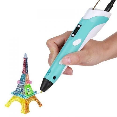 3D ручка Smart 3D Pen 2 c LCD дисплеем, Интересная ручка 3д для детей, Оригинальная. Цвет: голубой ws78385-1 фото