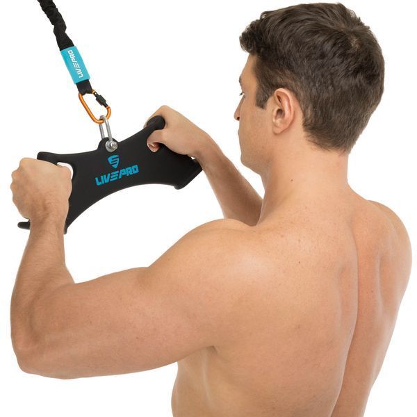 Рукоятка для тяги вниз c широким хватом Wide Triceps grip нескользящее покрытие LiveUp LP8324 черный LP8324 фото