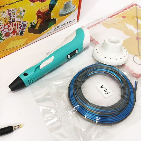 3D ручка Smart 3D Pen 2 c LCD дисплеем, Интересная ручка 3д для детей, Оригинальная. Цвет: голубой ws78385-1 фото