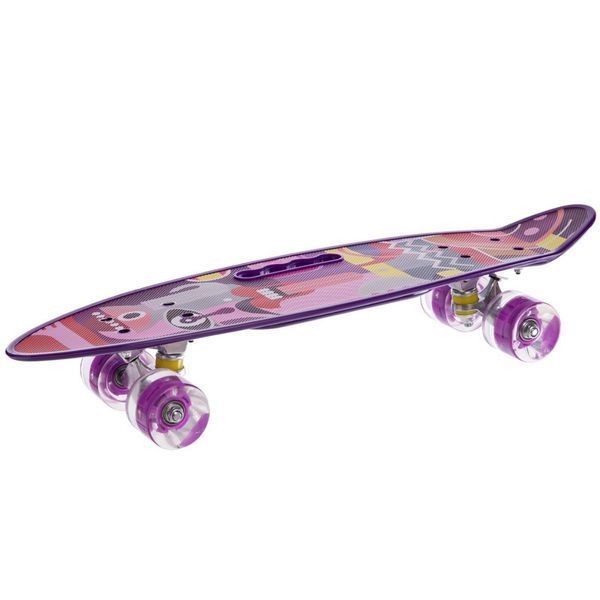 Пенни борд Penny Board круизер пластиковый со светящимися колесами и ручкой для переноски 24' SP-Sport HB-31B-4 фиолетовый HB-31B-4 фото