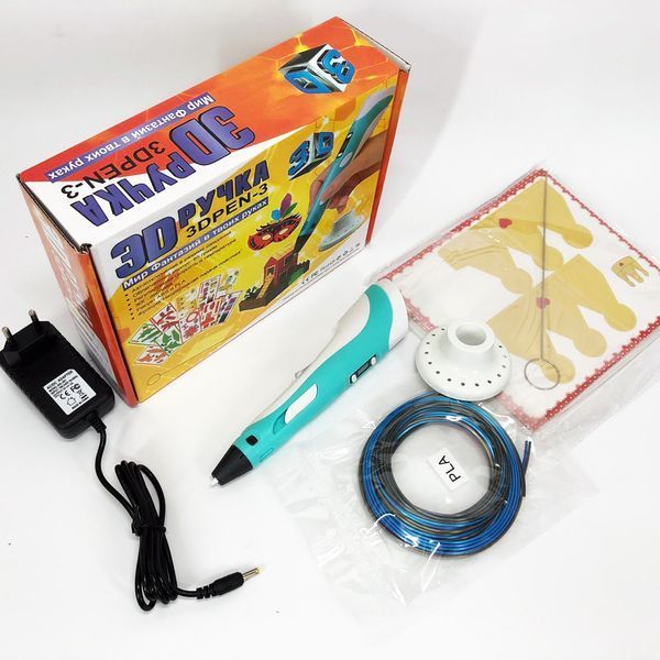 3D ручка Smart 3D Pen 2 c LCD дисплеем, Интересная ручка 3д для детей, Оригинальная. Цвет: голубой ws78385-1 фото