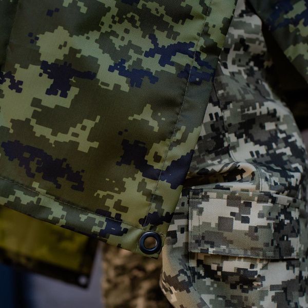 Плащ-намет із люверсами. Дощовик пончо для військових, плащ-намет тактичний камуфляж піксель ws23188 фото