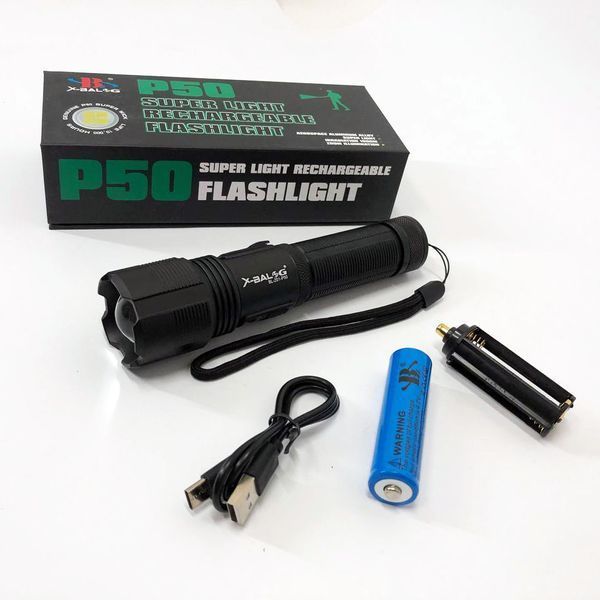 Фонарик ручной тактический Bailong BL-Z01-P50, сверхмощный фонарик, тактические фонари для охоты ws11293 фото