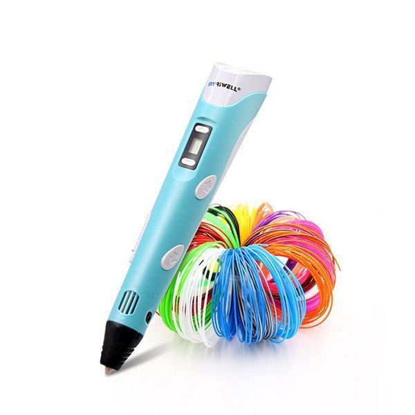 3D ручка Smart 3D Pen 2 c LCD дисплеем, Интересная ручка 3д для детей, Оригинальная. Цвет: голубой ws78385-1 фото
